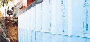 Dow Perimate Styrofoam Insulation Board on exterior foundation wall