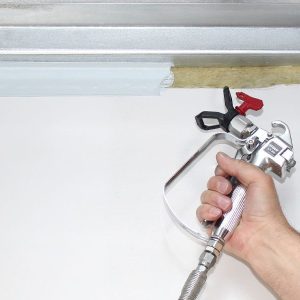 AS200 Elastomeric Spray being applied to wall joint