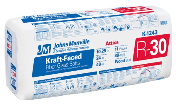 Johns Manville Fiberlass Insulation packaging