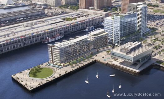 Pier 4 Luxury Apartment Building project rendering Boston MA