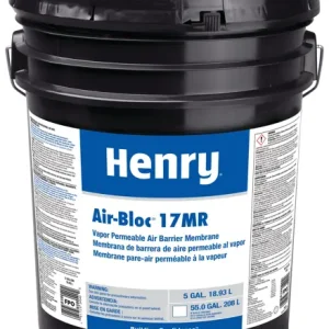 Spray-, roll- or brush-applied, Henry’s Air-Bloc 17MR is a one-component, rubberized membrane that provides an air barrier when applied to a range of construction surfaces.